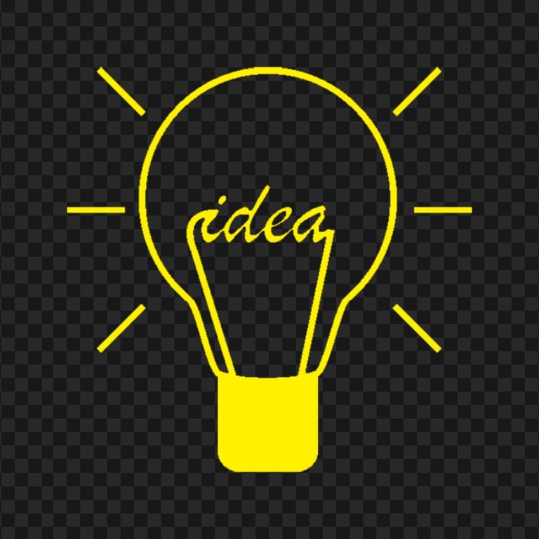 HD Idea Bulb Yellow Icon Symbol Transparent Background