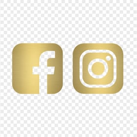 HD Brushed Gold Facebook Instagram Square Logos Icons PNG