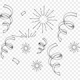 Black Drawing Doodle Confetti PNG