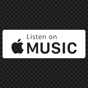 Listen On Apple Music White Button Logo Image PNG