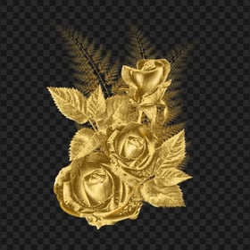 Gold Flowers Corner PNG