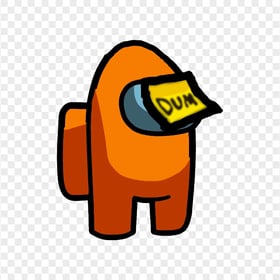 HD Orange Among Us Crewmate Character With Dum Sticky Note Hat PNG