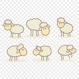 Cartoon Group Of Sheep Character Clipart