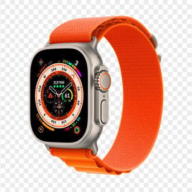 HD Apple Watch Ultra Orange Alpine Side View PNG