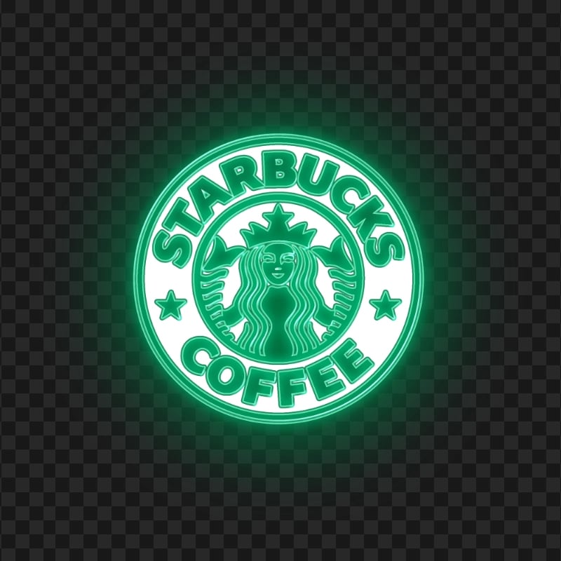 HD Green Starbucks Neon Logo PNG