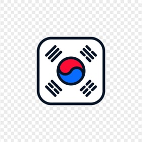HD Vector Square South Korea Flag Icon PNG