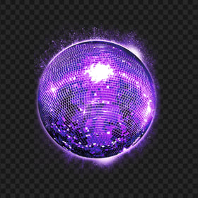 Purple Glowing Disco Light Ball FREE PNG