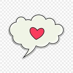 Clipart Red Heart In Cloud Shape Icon PNG