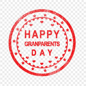 Round Happy Grandparents Day Red Stamp
