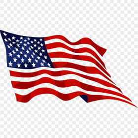 Outline Waving United States USA Flag