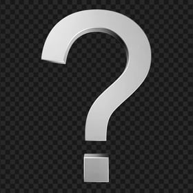 Silver 3D Question Symbol Icon PNG Image