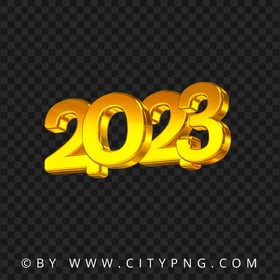 Golden 2023 Gold 3D Text Logo HD PNG