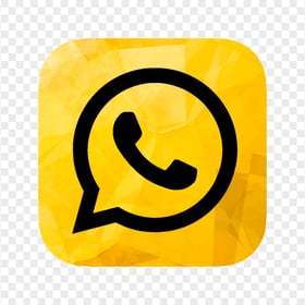 HD Beautiful Yellow & Black Whatsapp Wa Square Logo Icon PNG