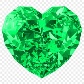 HD Green Diamond Crystal Heart Love Valentine Day PNG