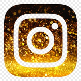 HD Aesthetic Black & Gold Glitter Instagram Logo Icon PNG