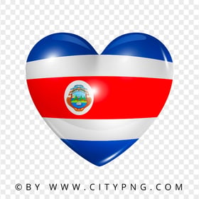 Costa Rica Heart Shape Flag HD PNG