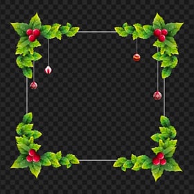 Square Decorated Christmas Frame HD PNG