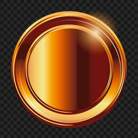 Round Circle Gold Blank Button PNG