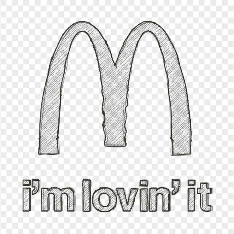 HD McDonald's Logo Black Sketch Drawing PNG Image