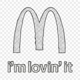 HD McDonald's Logo Black Sketch Drawing PNG Image
