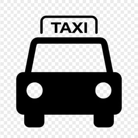 Taxi Cab Car Front View Black Icon PNG