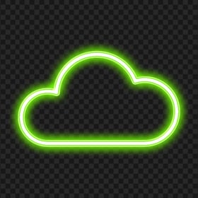 Green Light Neon Cloud Icon Transparent PNG