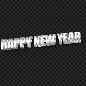 Download Silver Happy New Year 3D Text PNG
