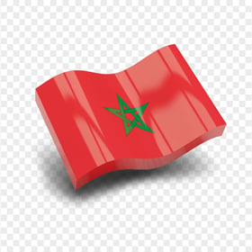 3D Waving Morocco Flag Icon PNG