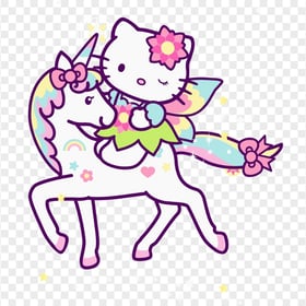 Sweet Hello Kitty on a Unicorn HD Transparent PNG
