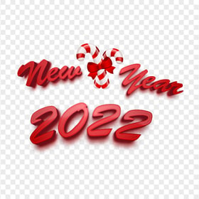 Download New Year 2022 Candy Cane Illustration PNG