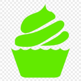 Green Cupcake Silhouette Icon PNG