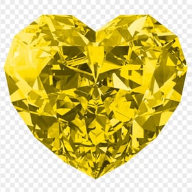 HD Yellow Diamond Crystal Heart Love Valentine Day PNG