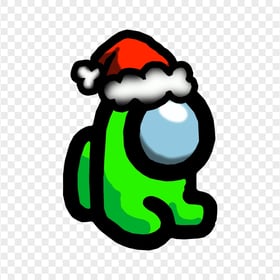 HD Green Lime Among Us Mini Crewmate Character Baby Santa Hat PNG