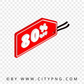 80% Off 3D Red Tag Label Logo HD Transparent PNG