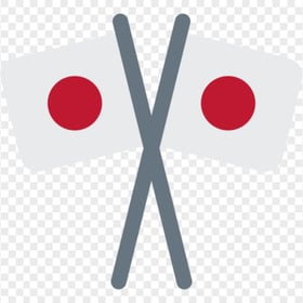 Japan Vector Flat Crossed Two Flags icon
