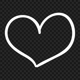 HD Outline White Drawn Heart PNG