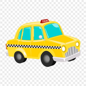 Illustration Cartoon 3D Taxi Car Cab PNG