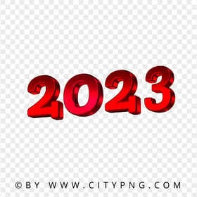 2023 New Year 3D Red Logo Text Download PNG