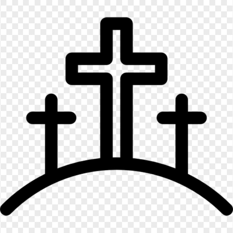 Three Crosses Icon Christian Calvary Cross Vector