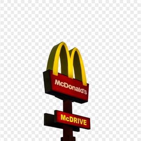 HD Real McDonalds Restaurant McDrive Street Sign PNG Image