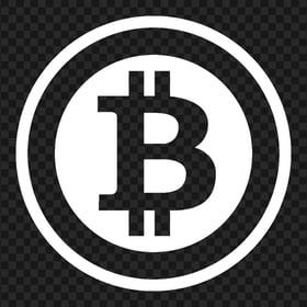 HD White Round Bitcoin Icon PNG