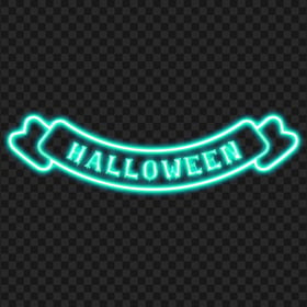 Download Halloween Neon Ribbon Banner Logo PNG