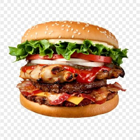 Veggie Chicken Burger Sandwich Fast Food