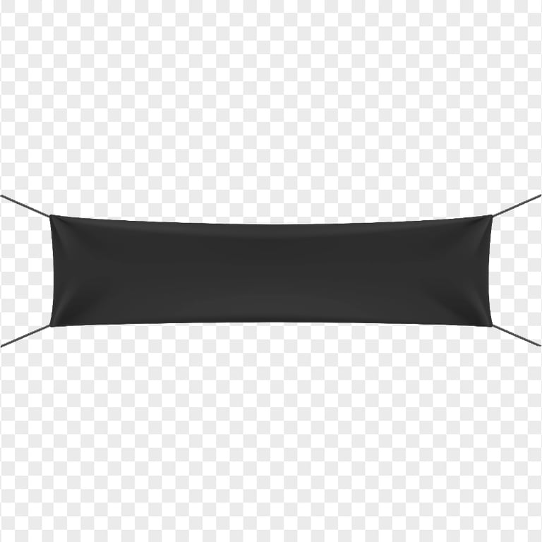 Black Hanging Banner Ribbon HD PNG