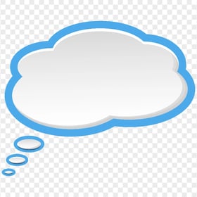 Cloud Thought Bubble Thinking Speech Blue Border