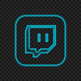 HD Neon App Twitch Light Blue Square Icon PNG