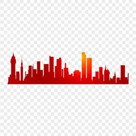 HD PNG Skyscraper Skyline Red Orange City Silhouette