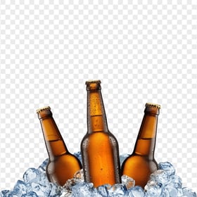 HD Three Beer Glasses In Ice PNG