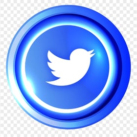 HD Round Twitter Luminous Button Icon PNG