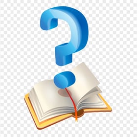 PNG Open Book With Question Mark Cartoon Illustration